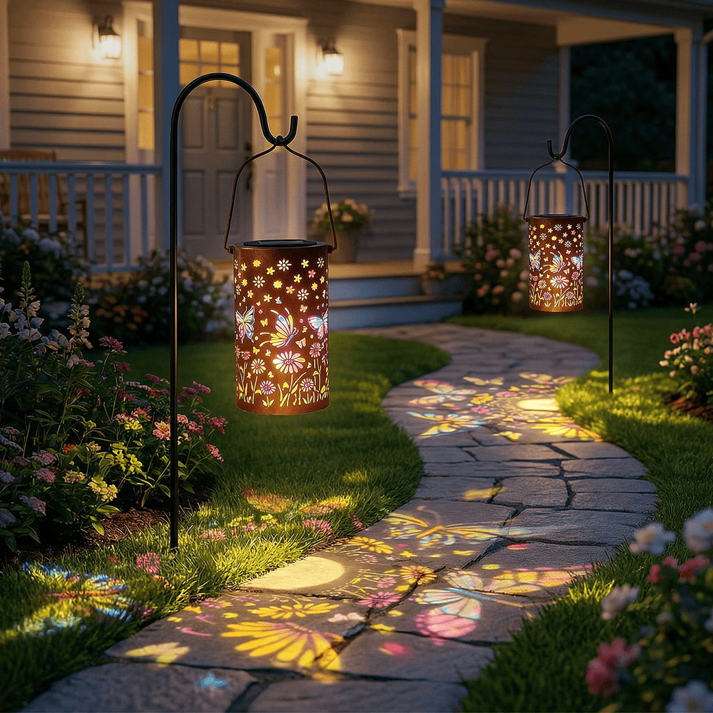 Colorful Solar Lanterns IP65 Outdoor Waterproof, Mother's Day Gifts for Women Mom Grandma - LED Colorful Sunflower Solar Lights Metal Hanging Lantern for Patio Yard Porch
