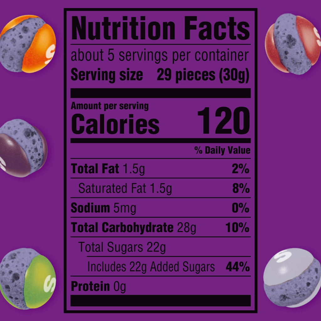 Skittles Pop'd Creepy Crunch Freeze Dried Halloween Candy - 5.5 oz Bag