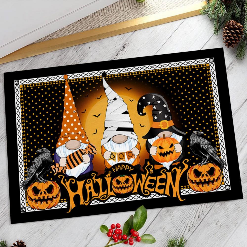 Halloween Door Mat Outdoor Trick or Treat Doormat Non Slip Funny Rug Pumpkin Holiday Decorative Entrance Mat for Halloween Indoor Outdoor Decoration, 15.7x23.6"