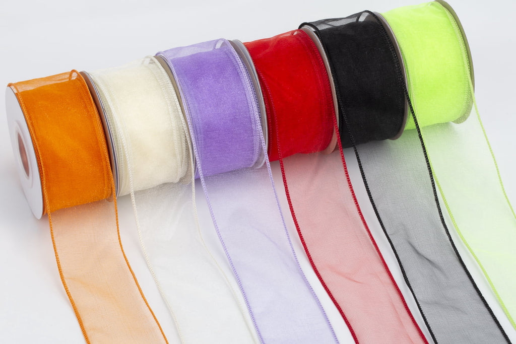 Joycrosso 1.5 Inch White Wired Organza Ribbon - 20 Yards Sheer Decorative Ribbon for Gift Wrapping, Wedding Decor, Christmas Tree, Crafts & DIY Projects