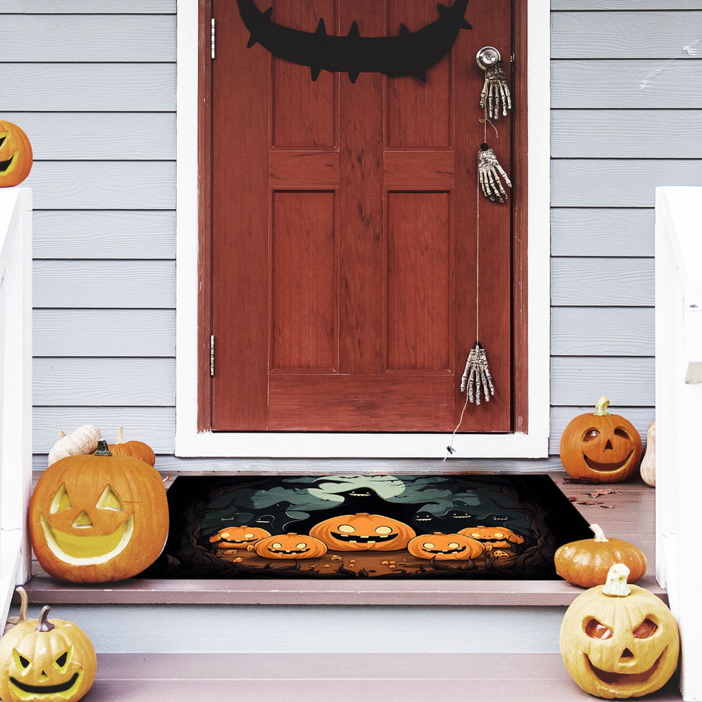 Vggrvlo Under5 Halloween Kitchen Rugs Mats for Floor Non Slip Extra Thick Chenille Door Mat Machine Washable Bath Mats Halloween Decorations