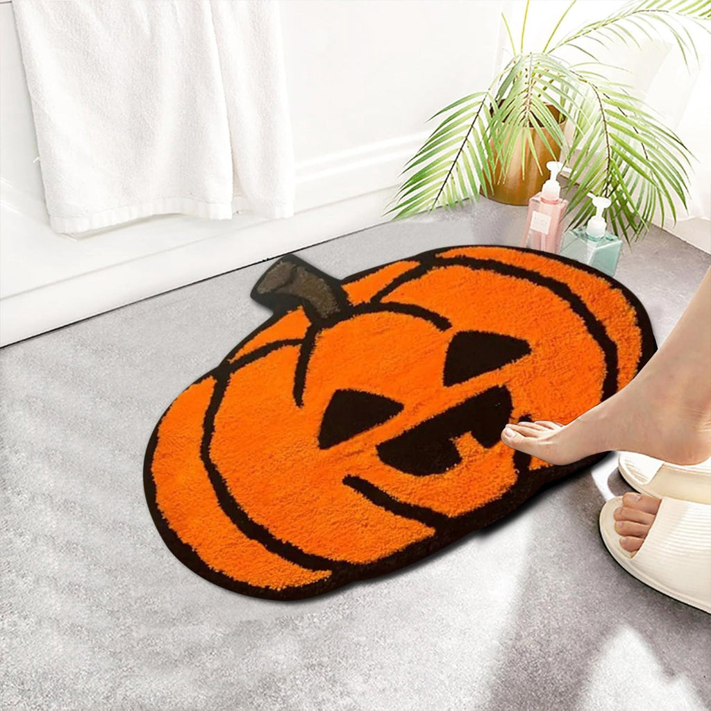 Xuniizn Halloween Mat, 16X24" Velvet Halloween Door Mat for Outside Entrance, Spooky Halloween Rug for Outdoor & Indoor, Non Slip Washable Halloween Doormat, Halloween Bathroom Decor
