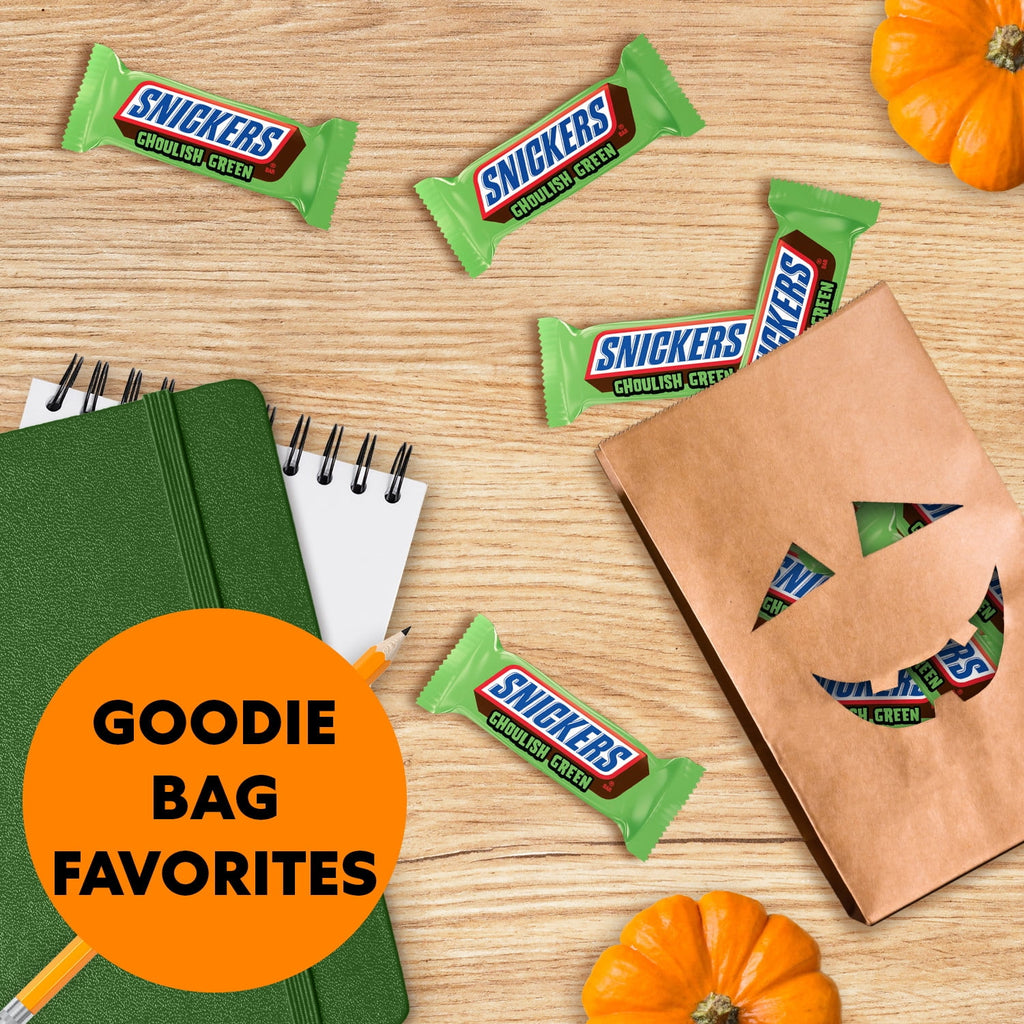Snickers Ghoulish Green Milk Chocolate Halloween Candy Bars - 6.66 oz Candy Bag