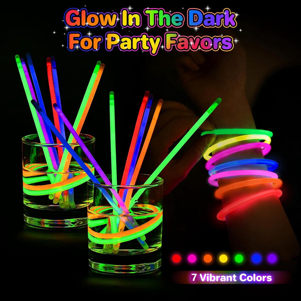 Ayieyill 100pcs Glow Sticks Bulk Party Pack 8" Halloween Glow Sticks for Kids Glow in The Dark Party Supplies