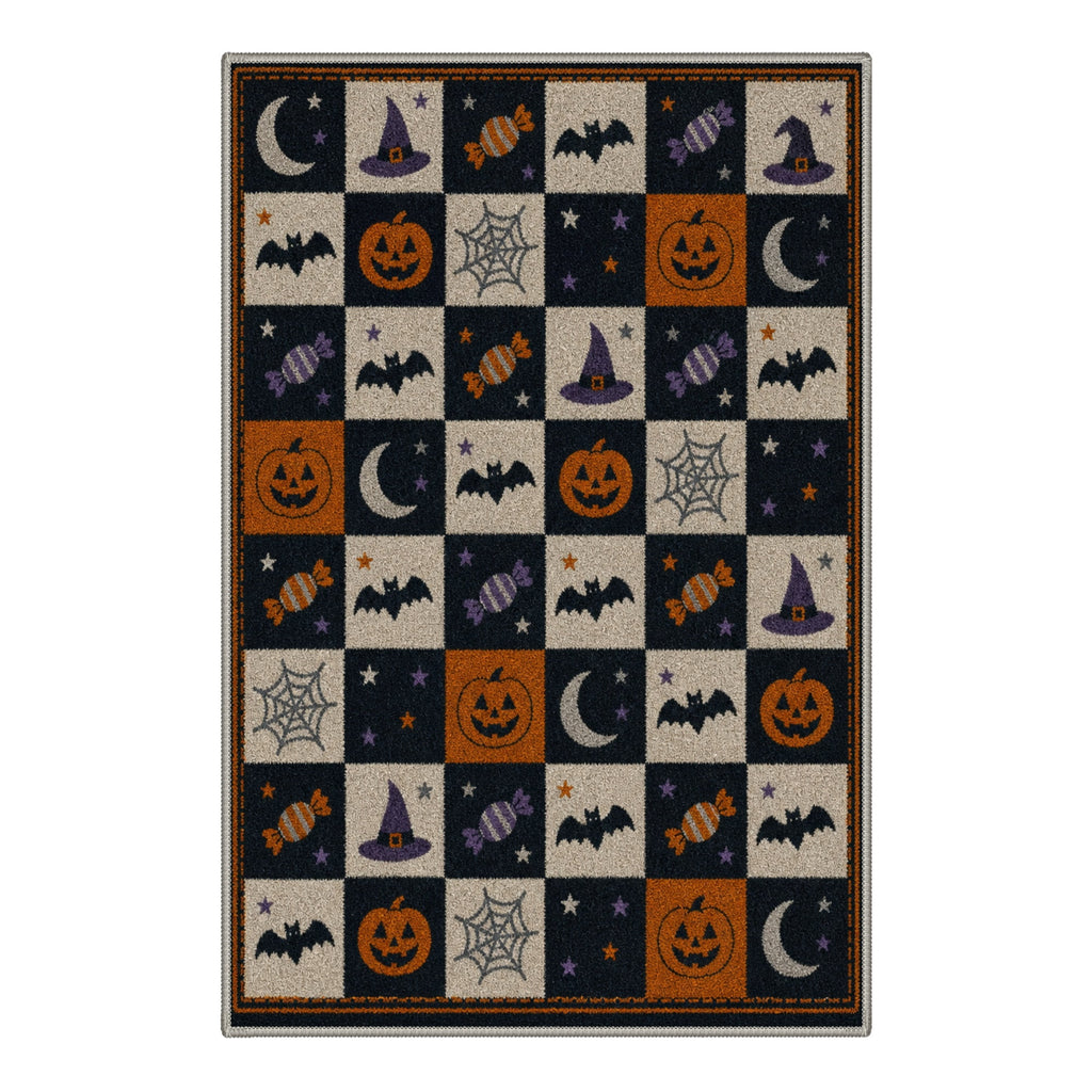 GENIMO 2'x3' Halloween Doormat, Washable Non Slip Soft Gothic Castle Outdoor Door Mat for Front Door Covered Porch Patio Entryway, Antique Gold