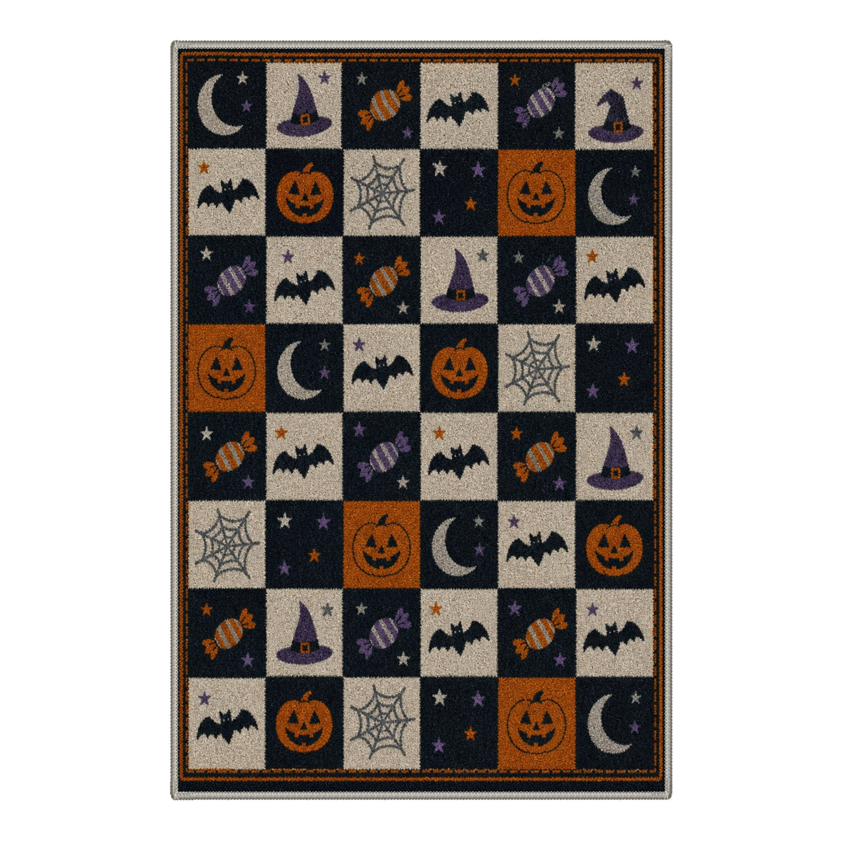 GENIMO 2'x7' Halloween Runner Rug, Washable Non Slip Soft Vintage Witch Indoor Outdoor Hallway Runner for Porch Patio Kitchen Entryway, Retro Sepia