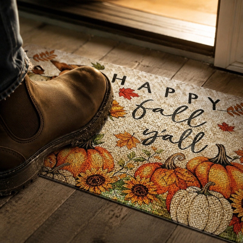 Autumn Door Mat for Entryway, 16x24 Inch, Fall-Themed Floor Doormat for Home Decor, Non-Slip Rug Mat for Living Room, Kitchen, Bedroom, Gifts for Fall Lovers (E)