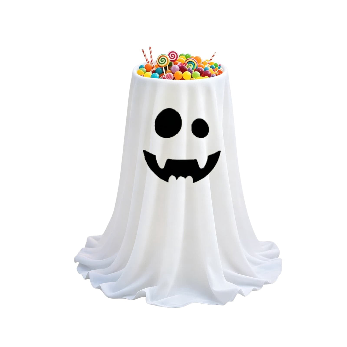 Gallickan Remote Control LED Ghost Candy Bowl with Stand, Light Up Animated Trick or Treat Container, Spooky Halloween Party Decor for Front Porch