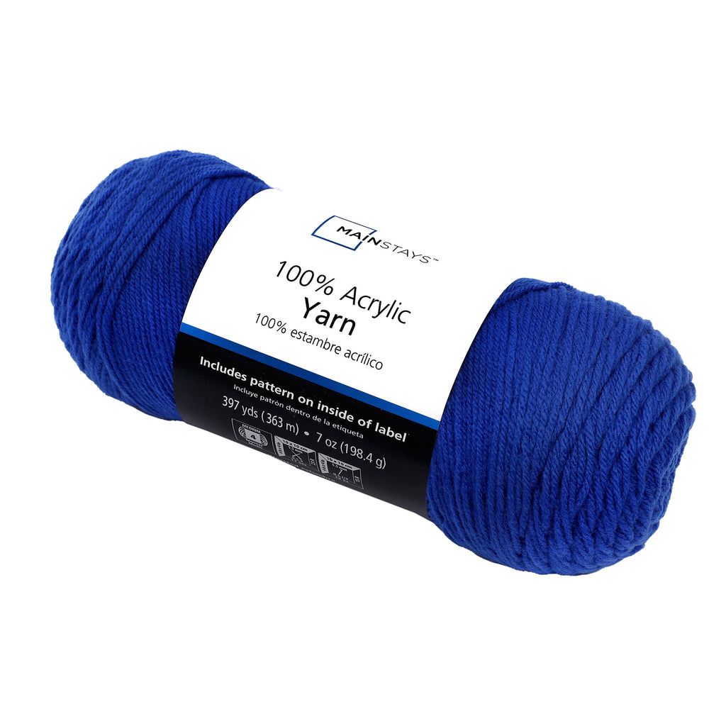 Mainstays Medium 4 Acrylic Yarn, White, 7 oz, 397 Yards