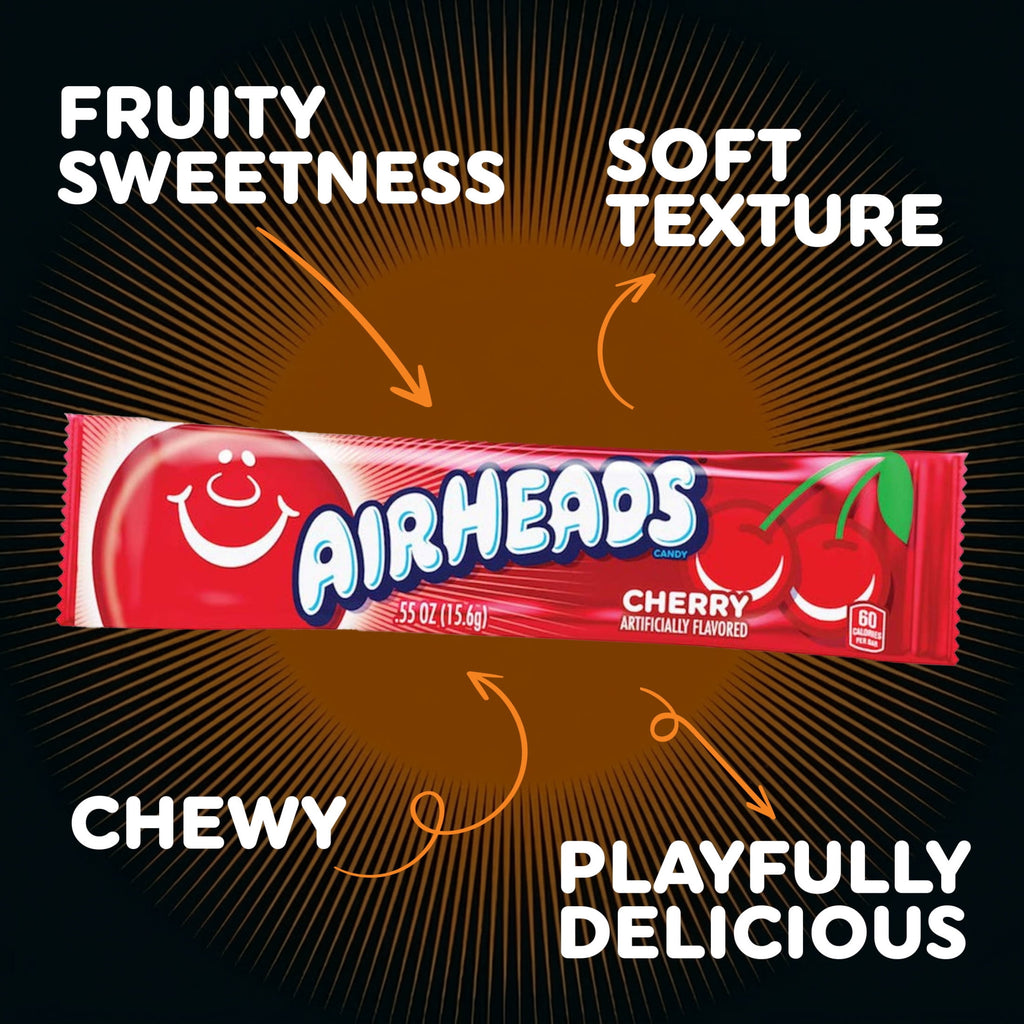 Airheads Halloween Chewy Candy Bars, Assorted, Nut Free, Regular Size, 33oz, 60 Count