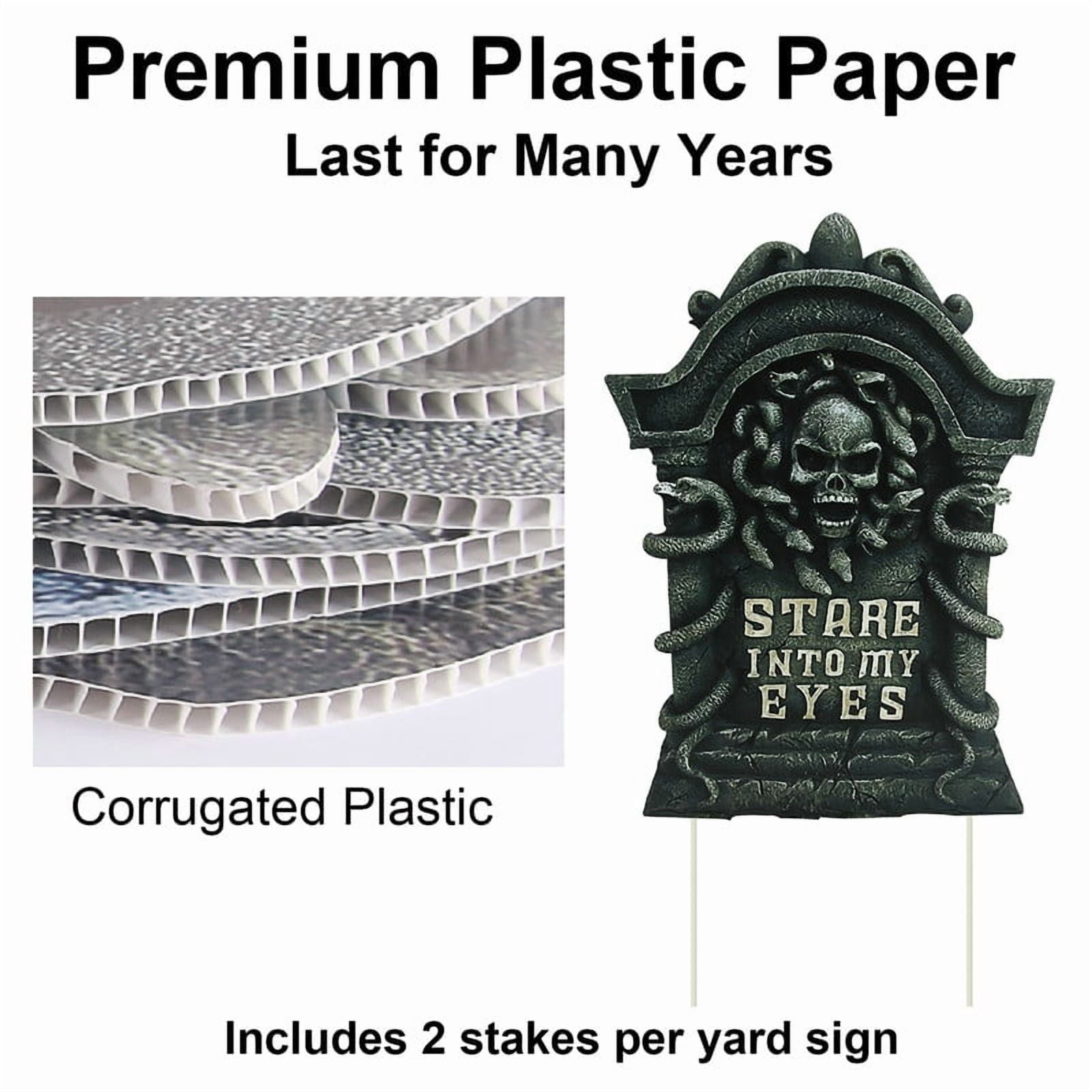 DUNCHATY 10-Pack Halloween Tombstone Decor Set - Graveyard Scene with Plastic Stakes, Weatherproof Haunted House Yard Display for Pathways & Lawns