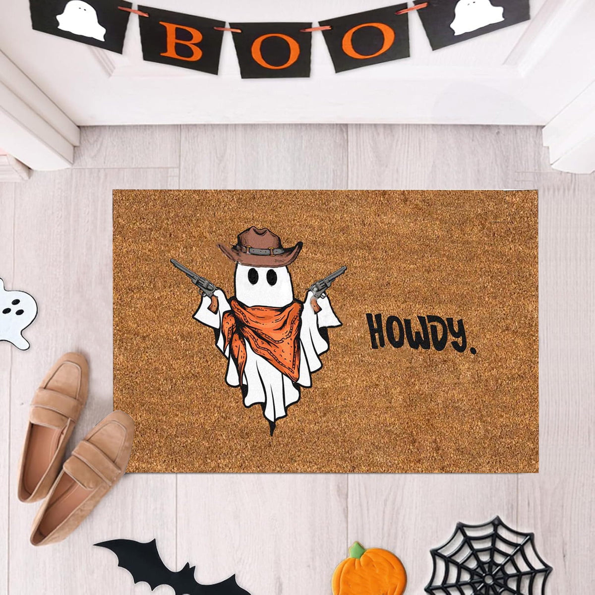 Fnyoxu Halloween Decorations, Halloween Thanksgiving Pumpkins Doormat Rug - Non-Slip Entrance Doormat Rug Indoor for Home/Bathroom/Kitchen/Bedroom
