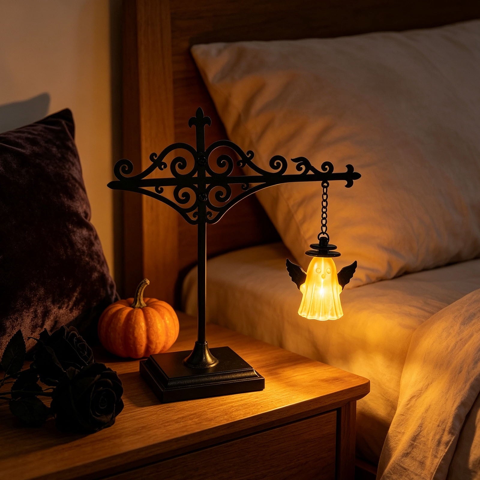 Nkmbld Halloween Bookshelf Lamp, Vintage Library Lantern Decorative Bookshelf Lighting, Hanging Ghost Lantern Book Shelf Light, Halloween Decorations Indoor