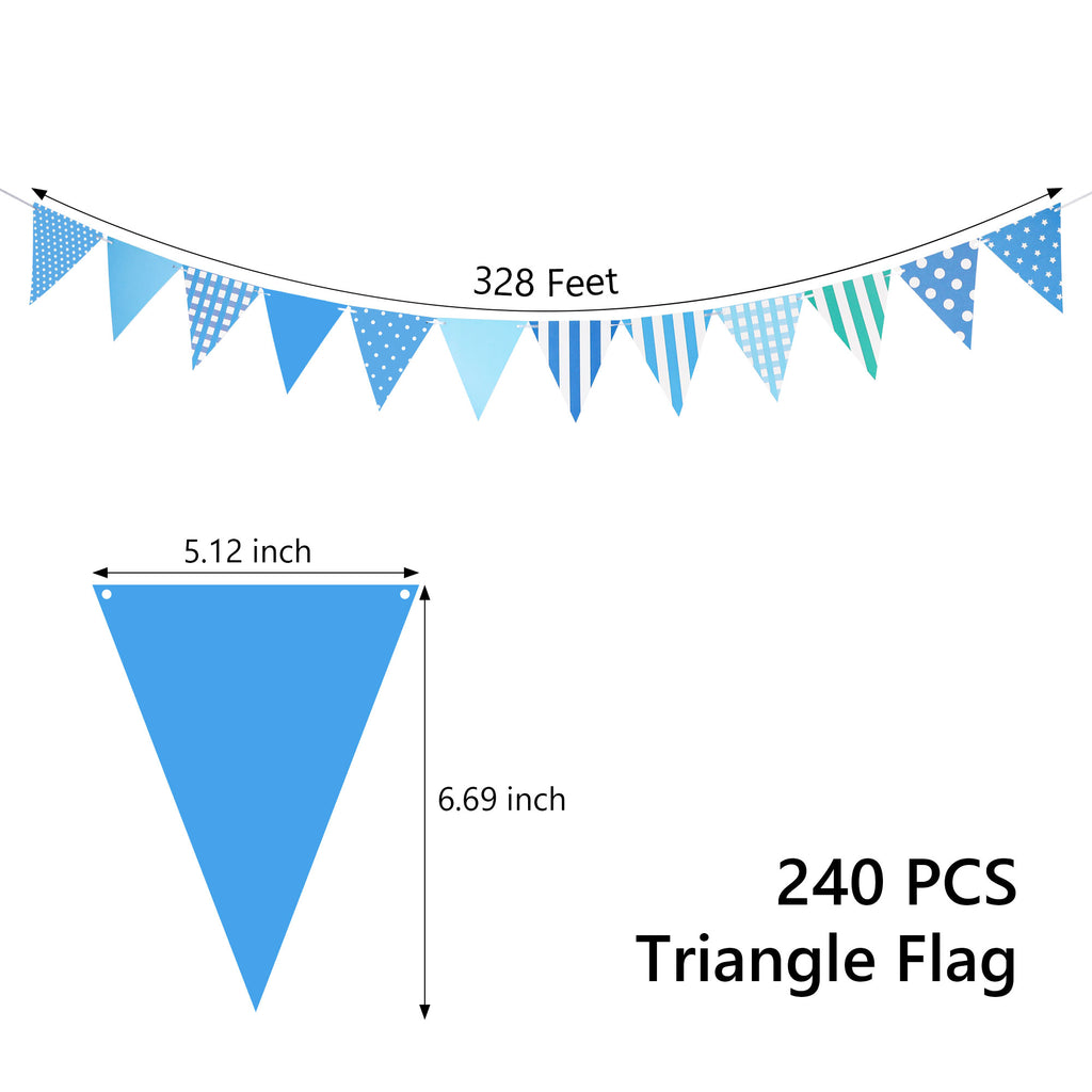 Tripumer 120 Pcs Triangle Flag Banner String for Halloween Decorations 164ft Birthday Hanging Flag for Birthday Party Mardi Gras Outdoor Event Decorations - Black+White+Orange