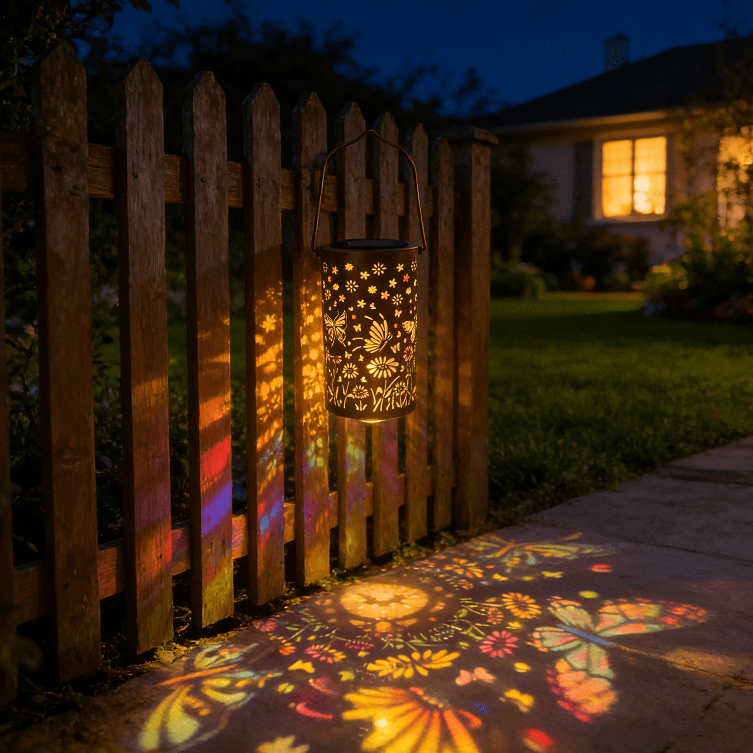 Colorful Solar Lanterns IP65 Outdoor Waterproof, Mother's Day Gifts for Women Mom Grandma - LED Colorful Sunflower Solar Lights Metal Hanging Lantern for Patio Yard Porch