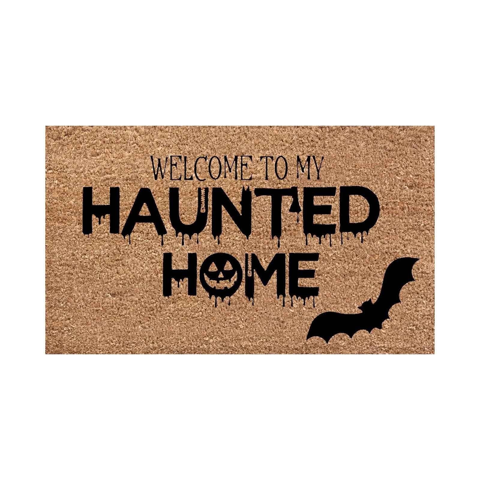 Halloween Spooky Printed Doormat, Soft Absorbent Non-Slip Rugs for Front Door Bathroom Kitchen Entryway, Halloween Decorations