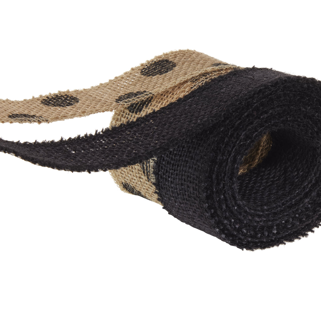 Love, Laugh, Craft Burlap Ribbon Set, 1.5"W x 3-Yds, Natural/White Stripe