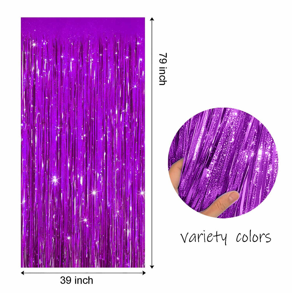 Sm:)e 2-Pack Light Bright Silver Foil Fringe Curtains for Events - Birthday, Wedding, Graduation, Christmas, Baby Shower, various festivals Decor Photo Booth Fun!
