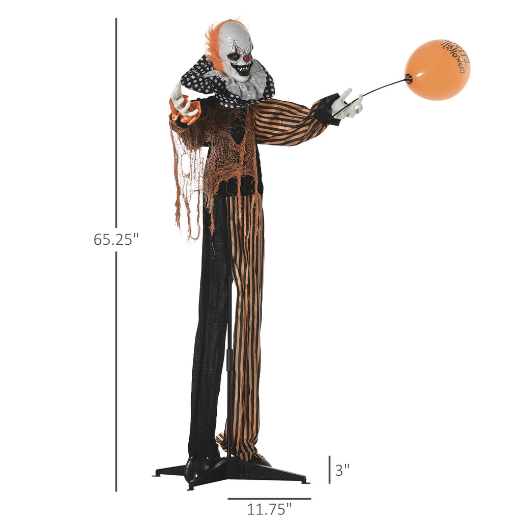Outsunny 74" Life Size Outdoor Halloween Decorations Skeleton Witch, Animated Prop Animatronic Decor with Sound and Motion Activated, Light Up Eyes and Chest, Howling and Chain Sound