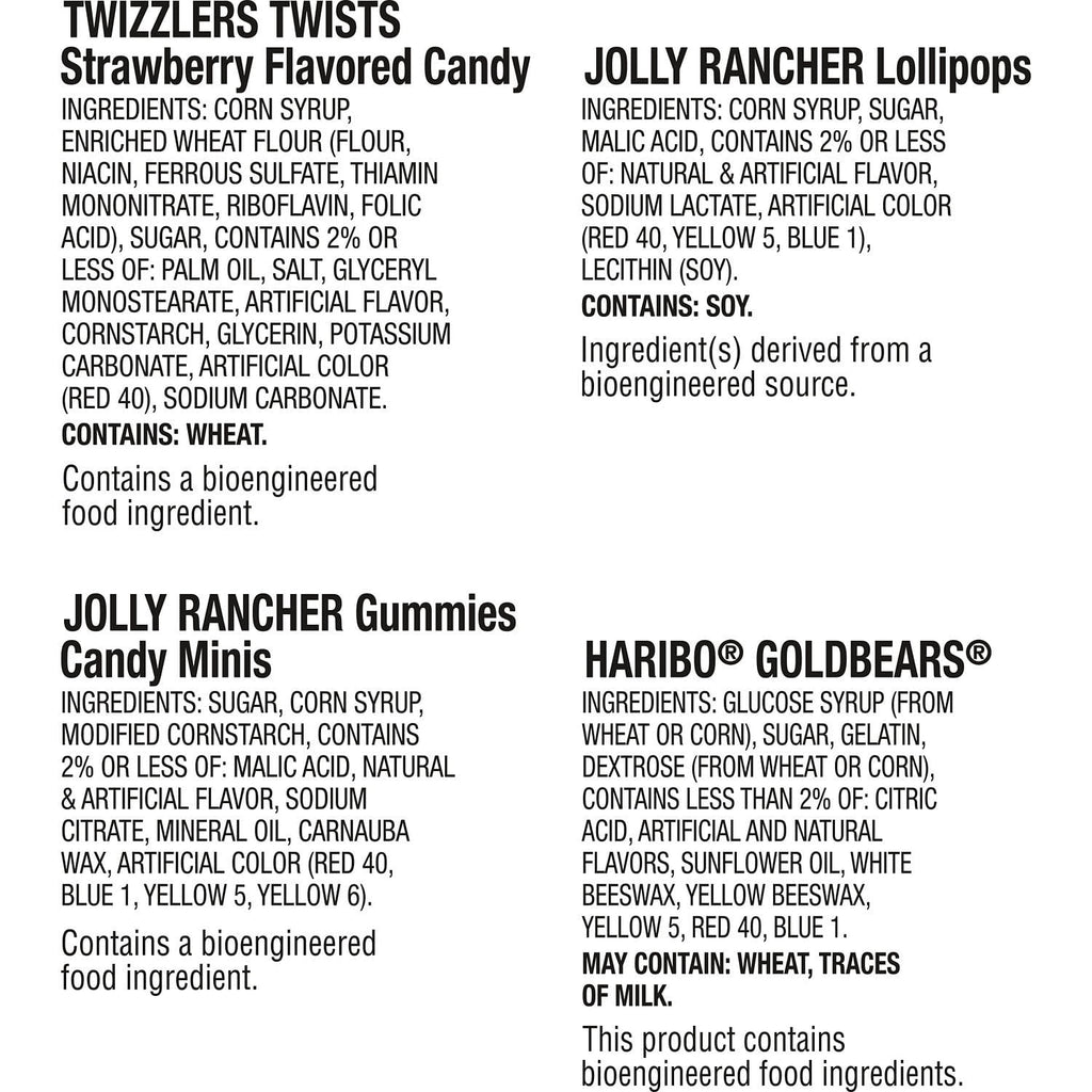 Haribo, Jolly Rancher and Twizzlers Assorted Fruit Flavored, Halloween Candy Variety Bag, 17.44 oz (58 Pieces)