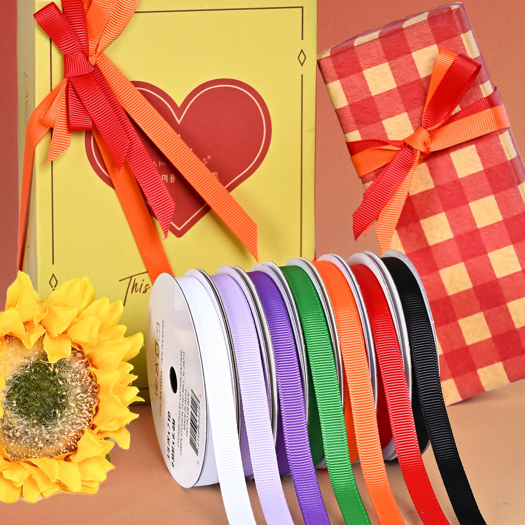 Gwen Studios 3/8" Orange Satin Ribbon, 6 yards