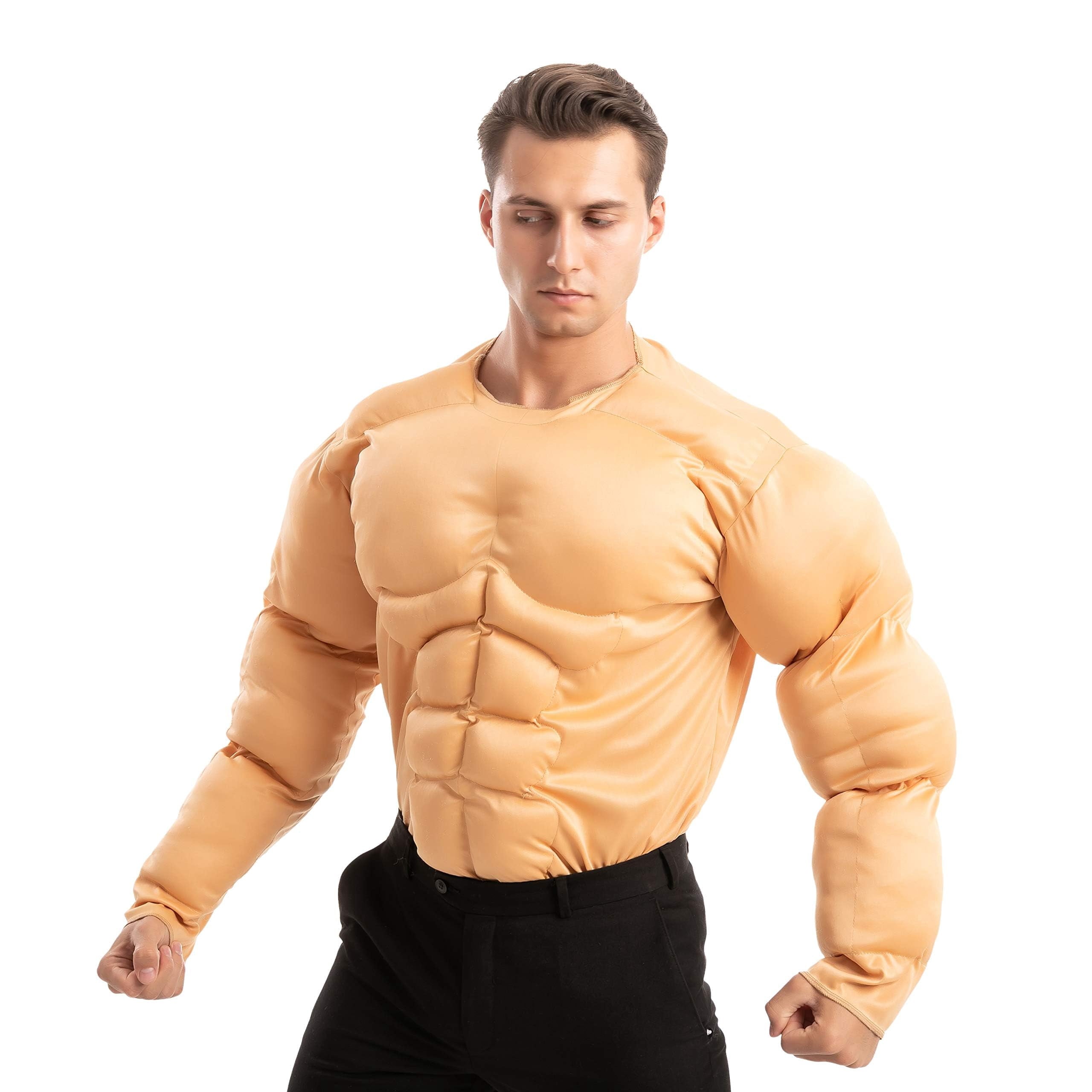 Joyfy Halloween Muscle Costume for Kids, Body Builder Costume Shirt Kids Boys Suit for Halloween Dress-up Party 5-14 Years