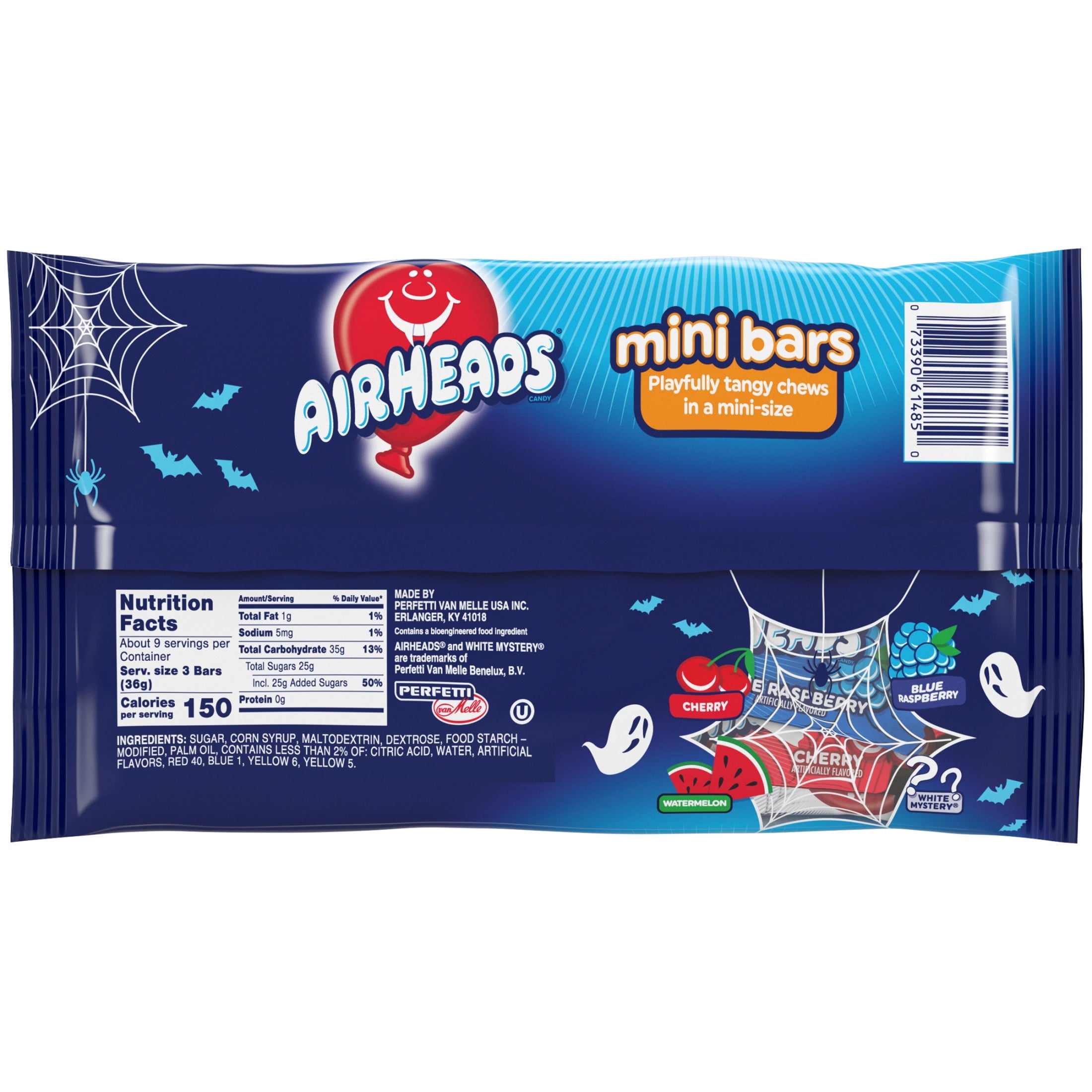 Airheads Halloween Candy Variety Bag, Individually Wrapped Assorted Fruit Mini Bars, Nut Free, 12 oz