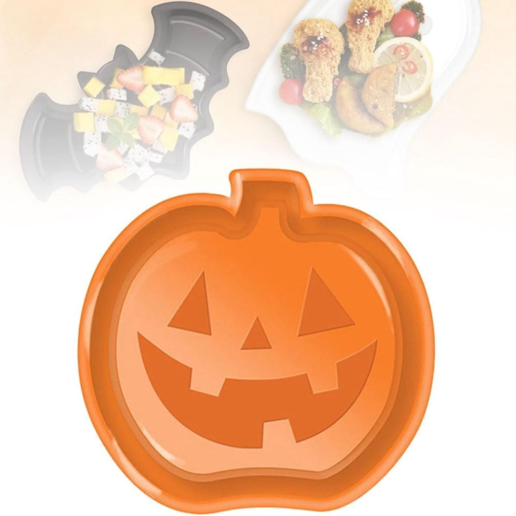 Halloween Bat Plates Plastic Bat Plates Black Halloween Party Supplies Halloween Snack Candy Dessert Plates for Halloween Party Birthday Party Table Decoration-Black-1 Pcs