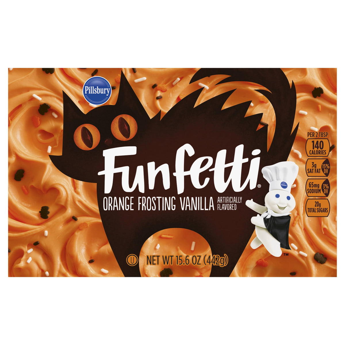 Pillsbury Funfetti Halloween Vanilla Frosting, 15.6 Oz Tub