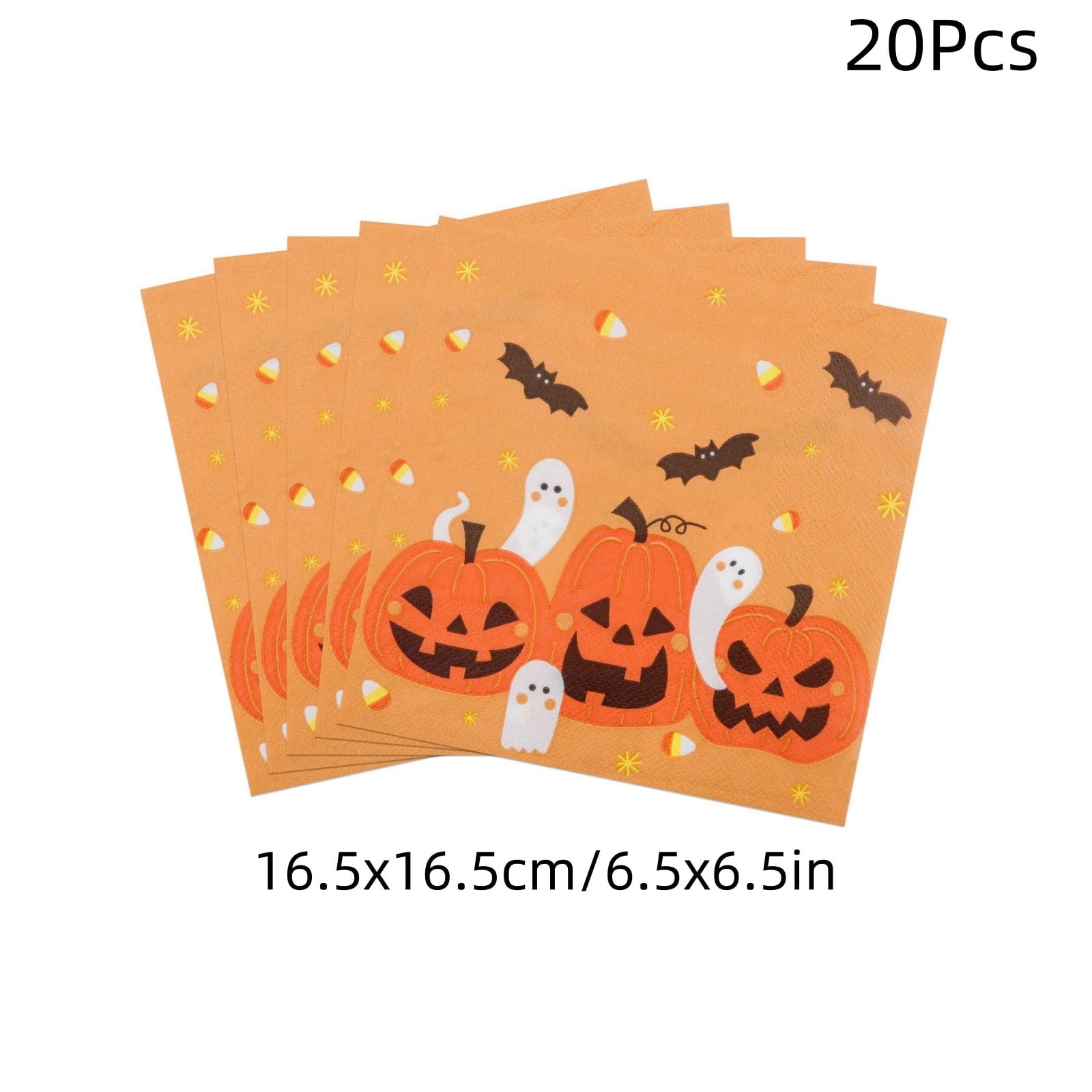 OCCOA Halloween Disposable Printed Paper Napkins 20 Count, Cute Spooky Pattern Party Table Decor Supplies, Indoor Outdoor Holiday Dining Decoration, B