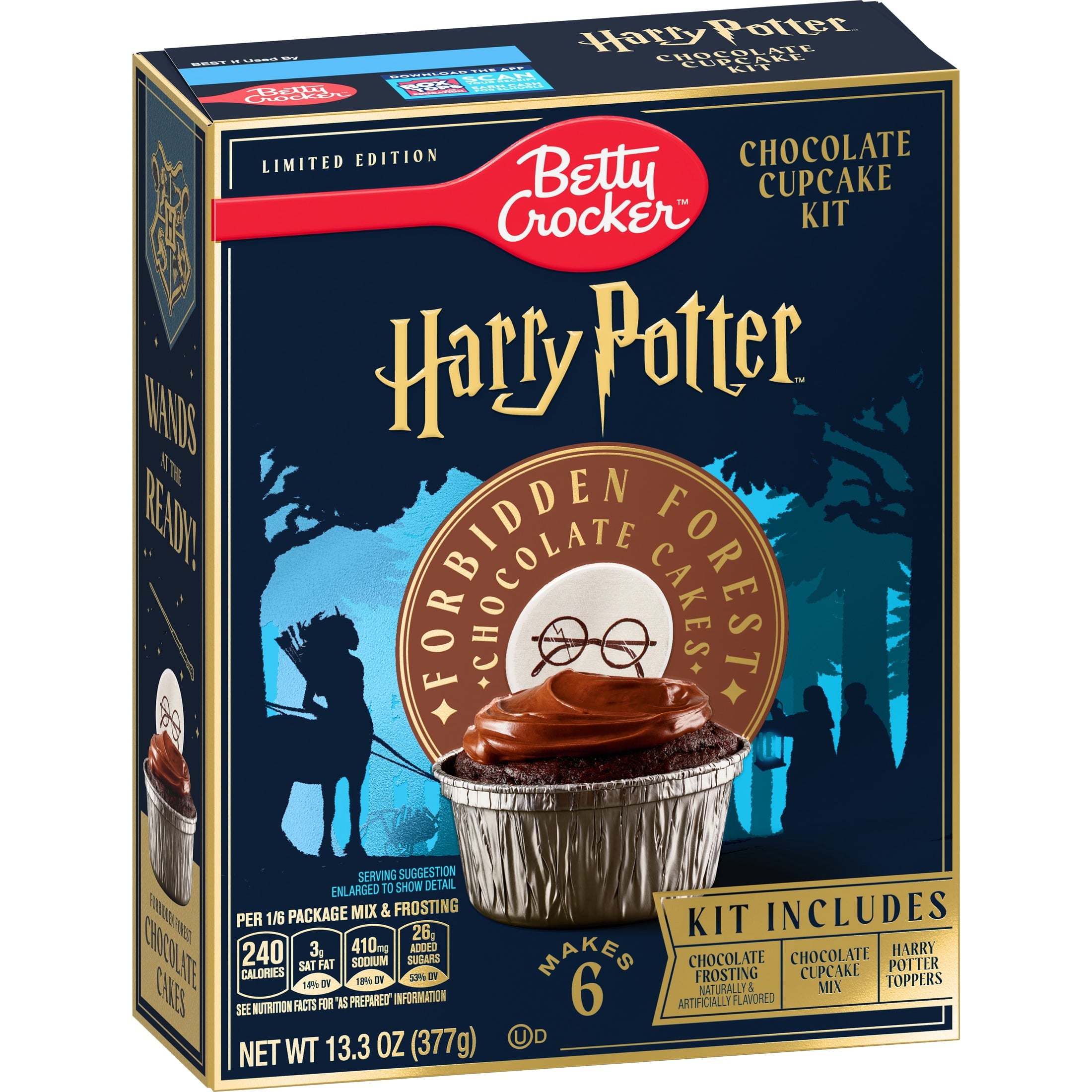 Betty Crocker Harry Potter Forbidden Forest Chocolate Cupcake Kit, 6 Count, 13.3 oz