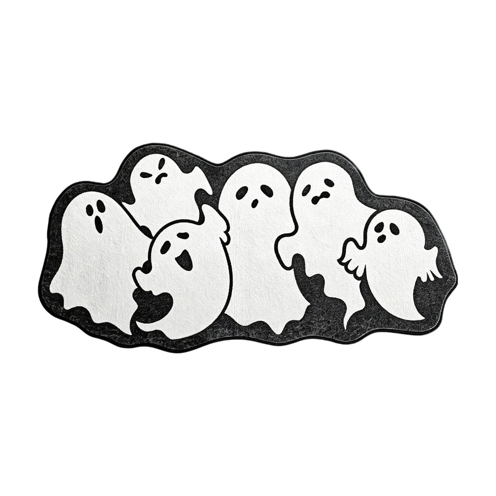 Halloween Ghost Door Mat, Cute Welcome Mat for Front Door Porch Entryway Haunted Outdoor Decor Spooky Decorative Entrance Doormat Non Slip Halloween Rug, 16" x 24"