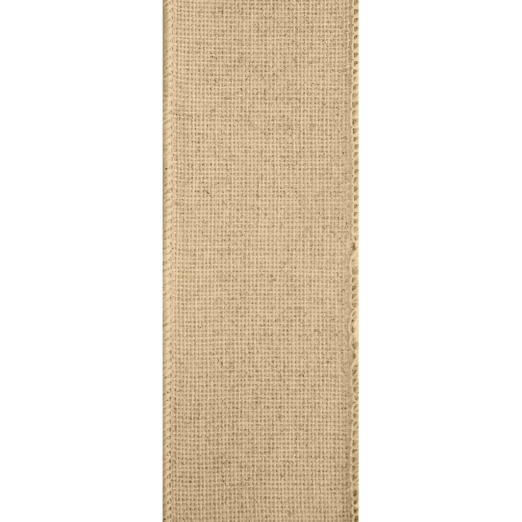 (2 pack) Offray Ribbon, Natural 2 1/2 inch Woven Burlap Woven Ribbon, 9 feet
