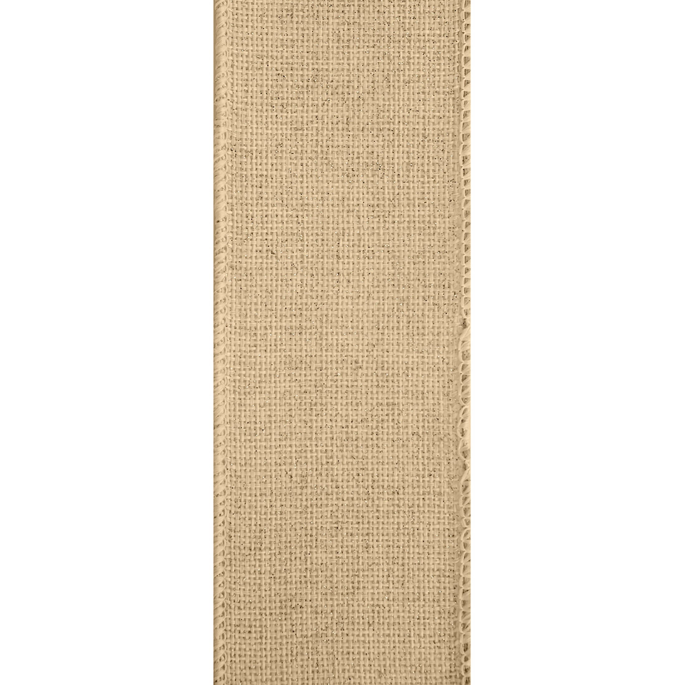 (2 pack) Offray Ribbon, Natural 2 1/2 inch Woven Burlap Woven Ribbon, 9 feet
