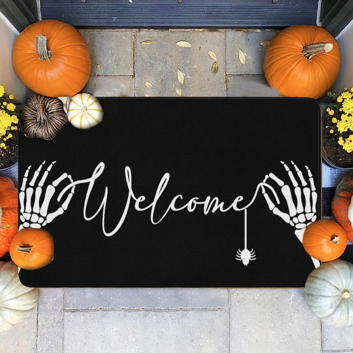 YIMWNYI Halloween-Themed Door Mat, Spooky Entryway Rug, Non-Slip Wiper, Decorative Pumpkin Mat, Perfect for Trick-or-Treaters, Versatile Indoor Outdoor Decor