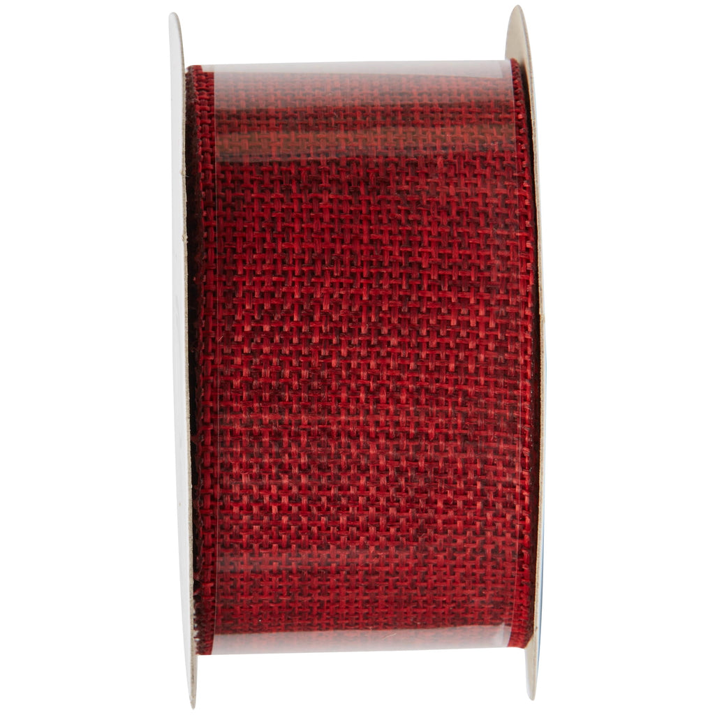 Offray Ribbon, Torrid Orange 1 1/2 inch Woven Burlap Woven Ribbon, 9 feet