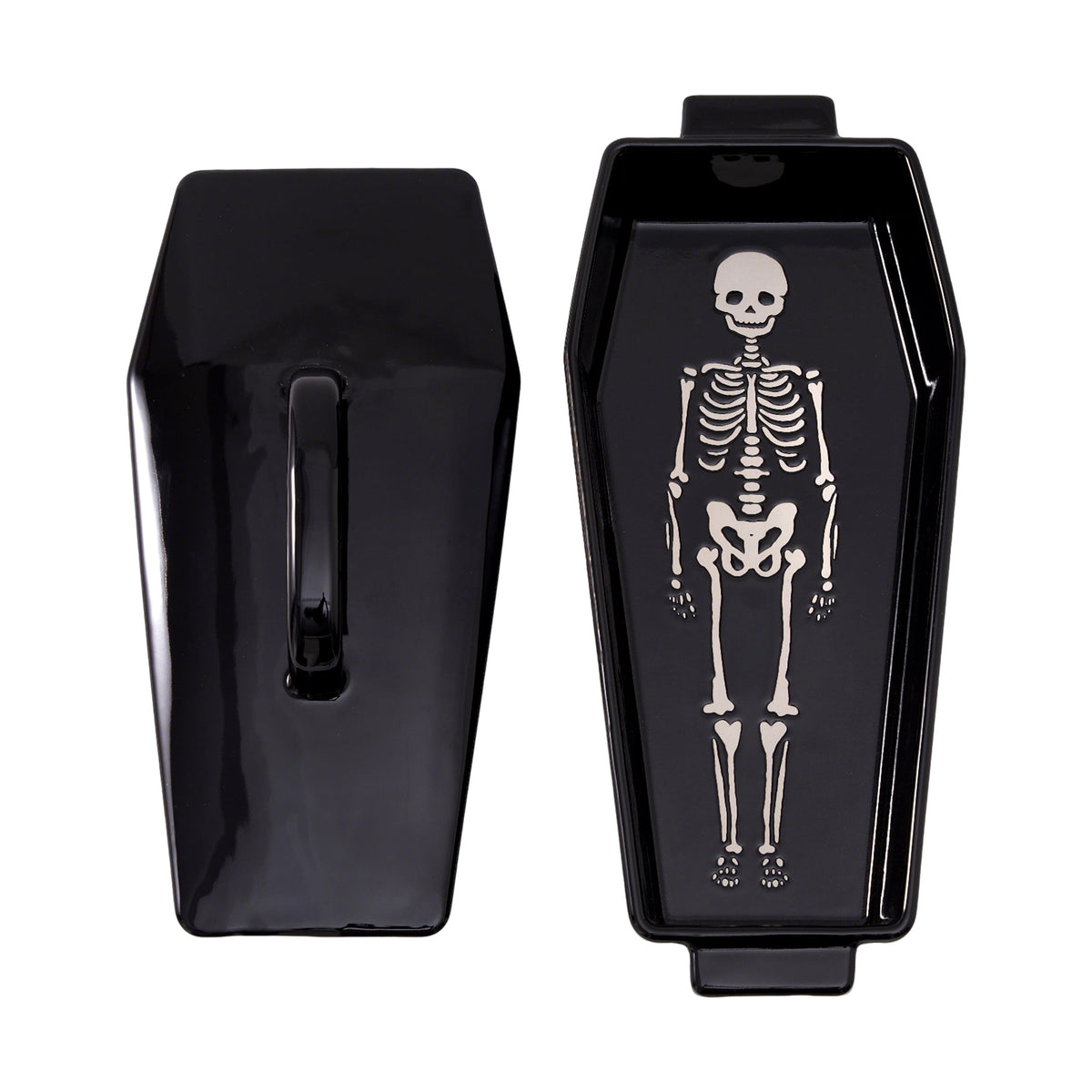 WTC Coffin Figural Stoneware Bake & Serve Dish With Lid, Ceramic Coffin Bake Pan with Cover
