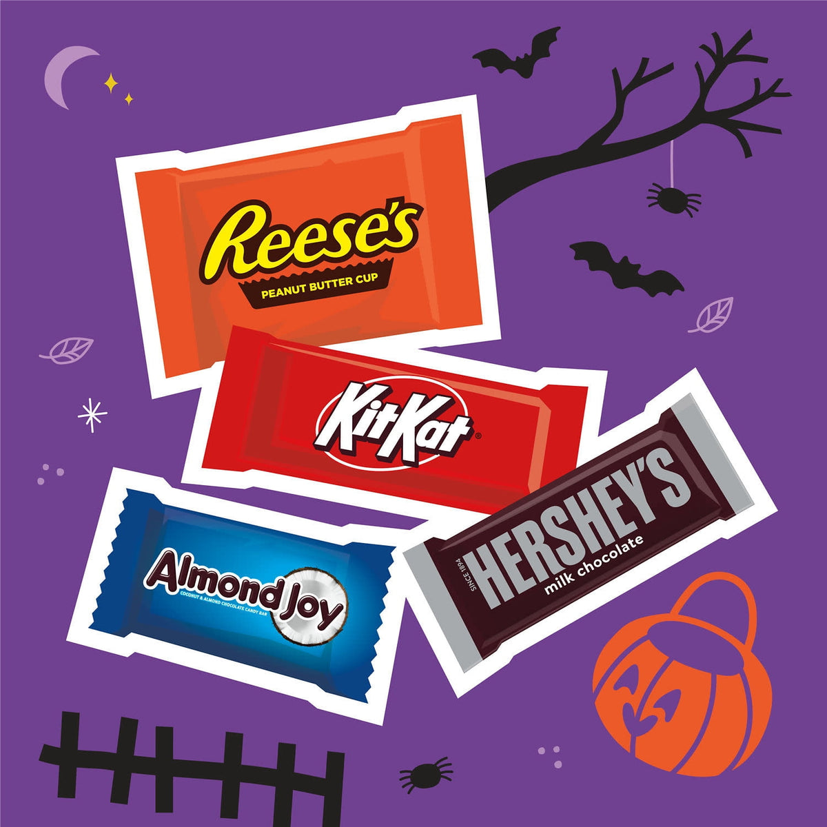 Hershey Assorted Chocolate, Halloween Candy Variety Bag, 13.13 oz (25 Pieces)