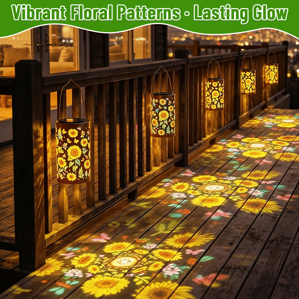 Colorful Solar Lanterns IP65 Outdoor Waterproof, Mother's Day Gifts for Women Mom Grandma - LED Colorful Sunflower Solar Lights Metal Hanging Lantern for Patio Yard Porch