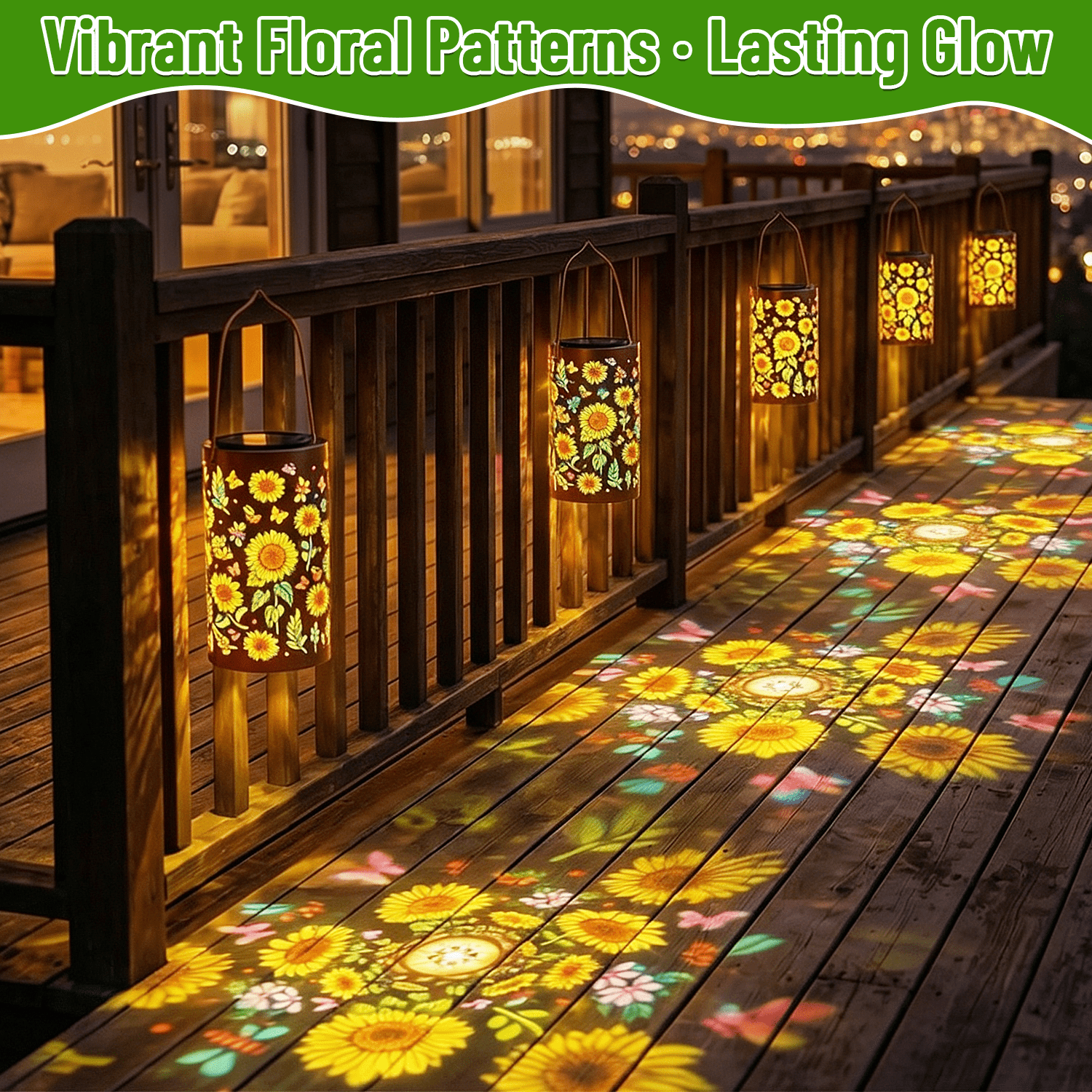 Colorful Solar Lanterns IP65 Outdoor Waterproof, Mother's Day Gifts for Women Mom Grandma - LED Colorful Sunflower Solar Lights Metal Hanging Lantern for Patio Yard Porch
