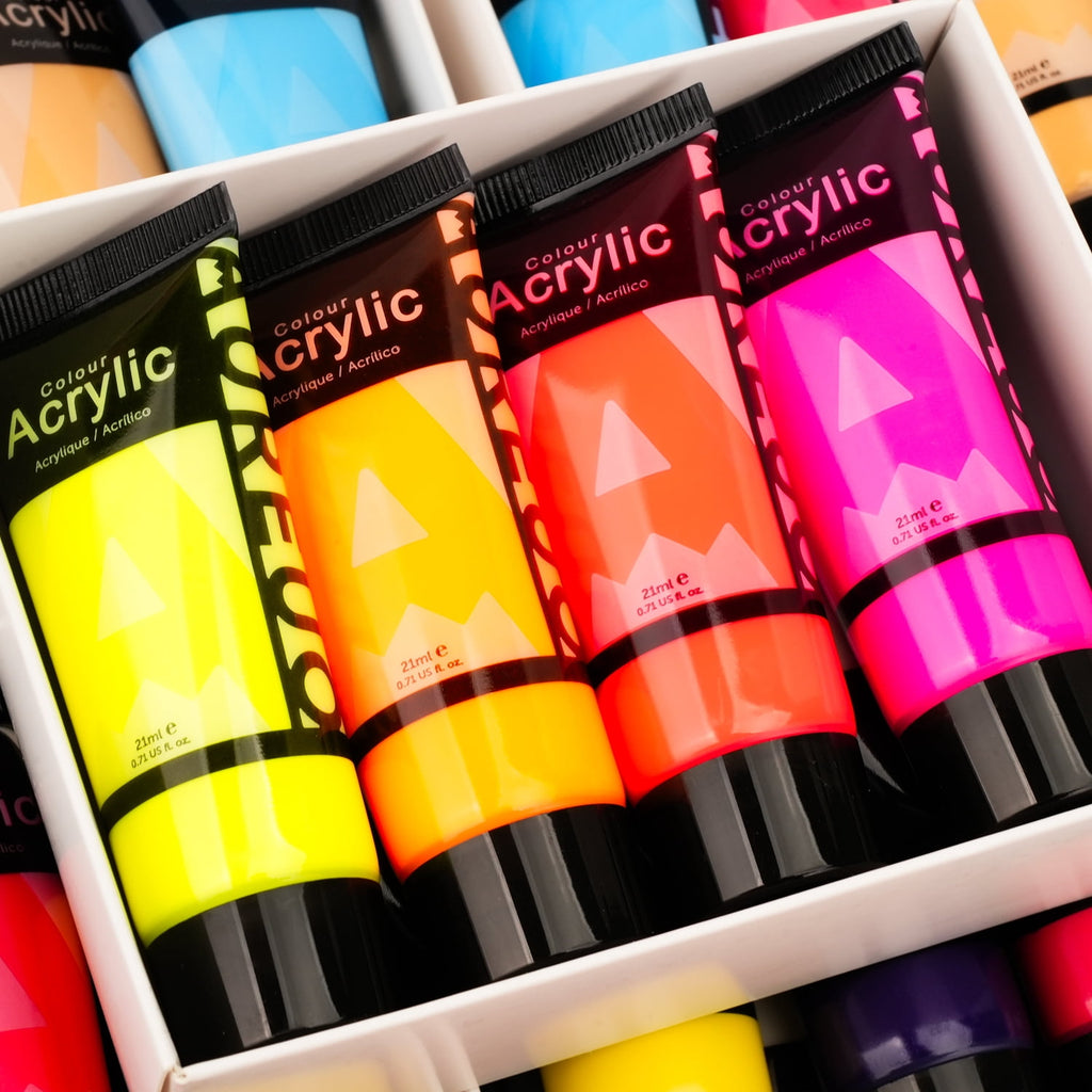 AUREUO Galaxy Glitter Acrylic Paint Set - 8 Twinkle Colors 0.71 Fl Oz / 21ml Tubes Sparkling Art Paints for Crafts Decor Non-toxic Painting Supplies for Artists