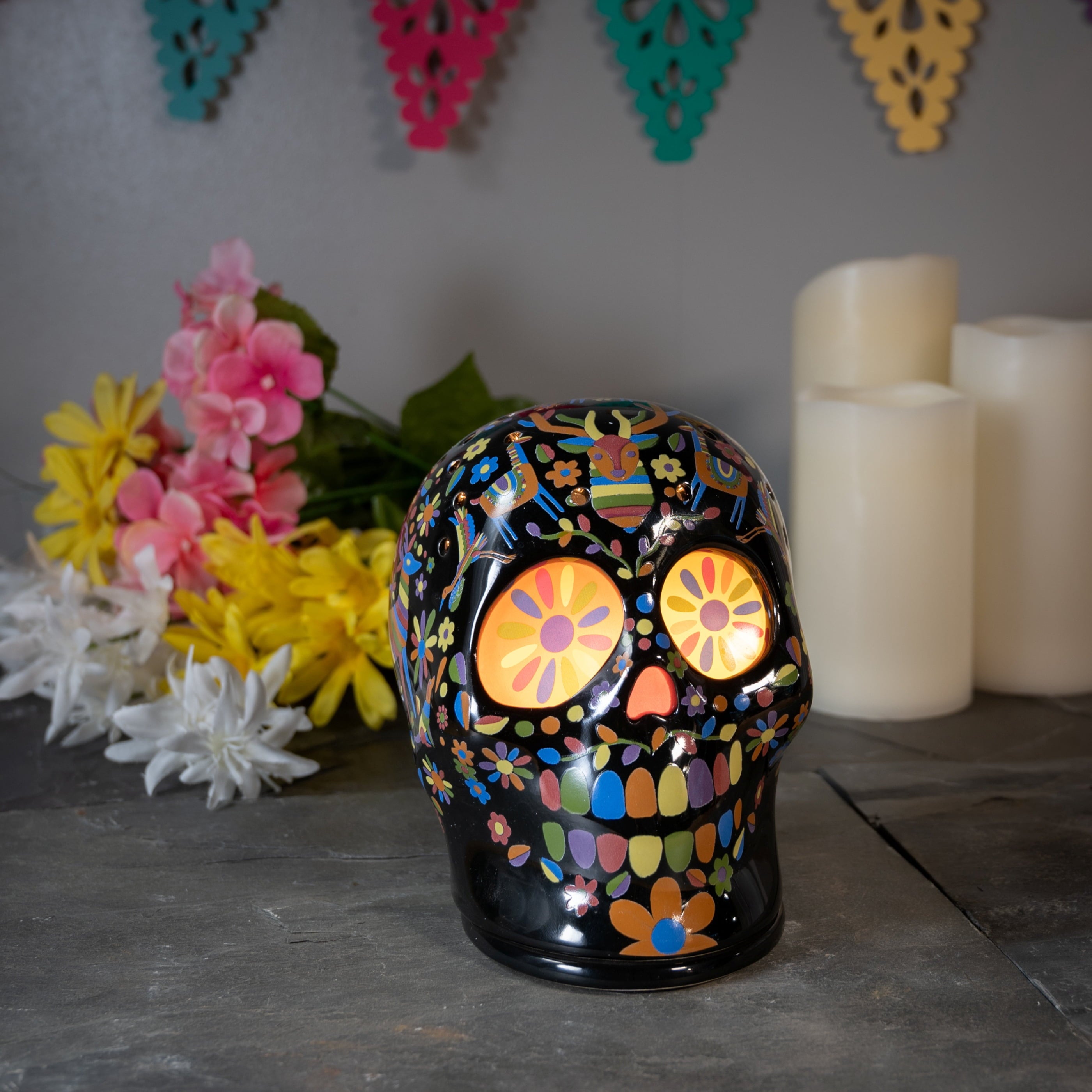 Scentsationals Wax Melt Warmer, Wax Warmer for Scented Wax Melts - Day of The Dead Collection Vistoso - Candle Wax Melter for Fragrance Cubes and Tarts