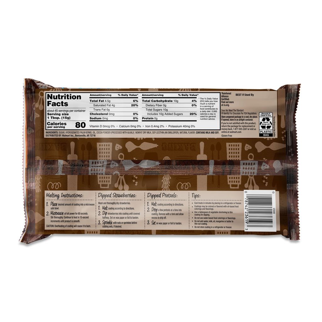 Great Value Chocolate Flavored Candy Coating Almond Bark, 24 oz Bag