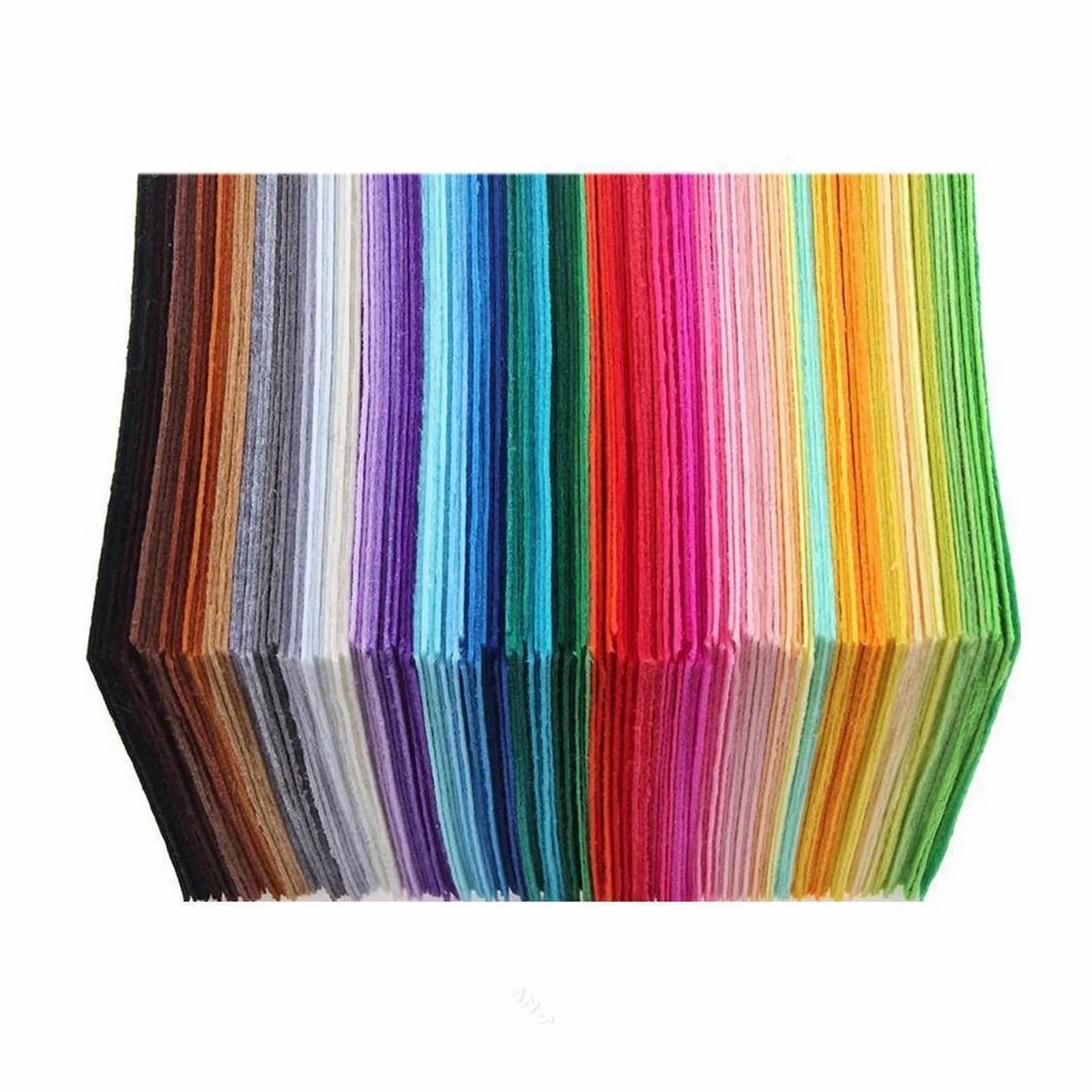 50 Pcs Felt Fabric Sheets, 6x6 Inch Nonwoven Craft Squares, Soft DIY Sewing Patchwork Embroidery Fabric for School Projects Festival Decor, Assorted Color DIY Craft Squares