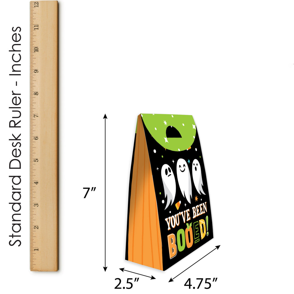 Big Dot of Happiness You've Been Booed - Ghost Halloween Gift Favor Bags - Party Goodie Boxes - Set of 12