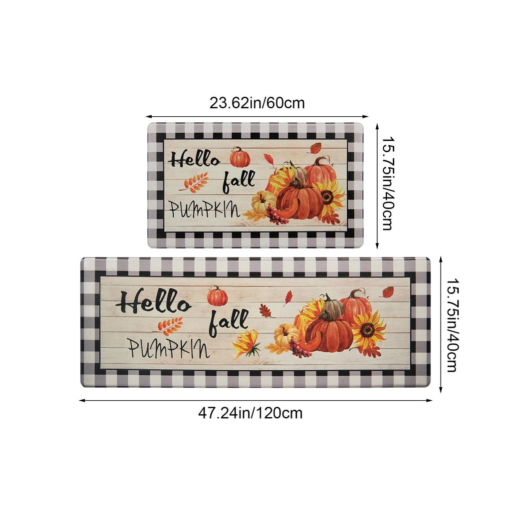 Stijggn Halloween Kitchen Mats for Floor Halloween Rugs Halloween Thanksgiving Decorations Doormat, Welcome Mats for Front Door,Spooky Outdoor Mats for Home Decor Holiday Decorative