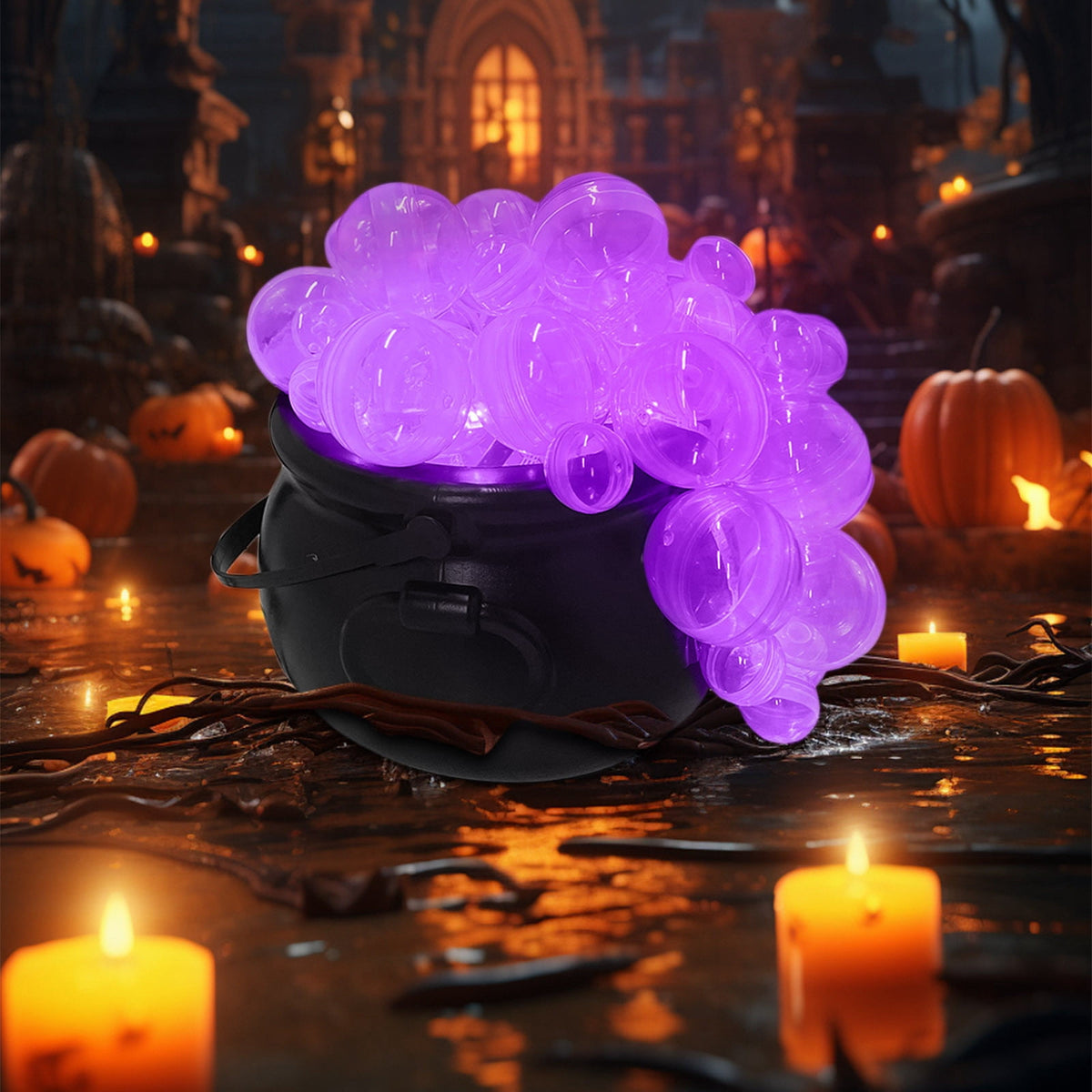 Muecwrye Halloween Decorations Outdoor, Halloween Clearance! Halloween Witches Cauldron with Lights, DIY Bubbling Cauldron Set Decor for Home Porch Outside, Halloween Party Supplies( Without Tripod)