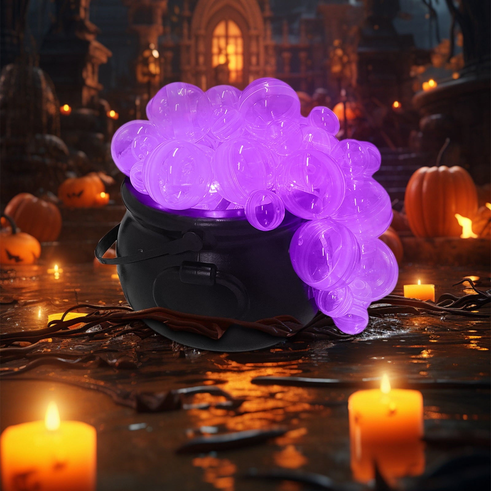 Muecwrye Halloween Decorations Outdoor, Halloween Clearance! Halloween Witches Cauldron on Tripod with Lights, DIY Bubbling Cauldron Set Decor for Home Porch Outside, Halloween Party Supplies