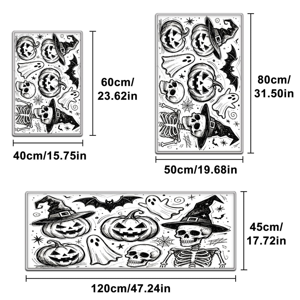 YIMEIS Halloween Pumpkin Lanterns 1Pc Flannel Mat and Kitchen Rugs,Soft Non-slip,Perfect for Home Bathroom