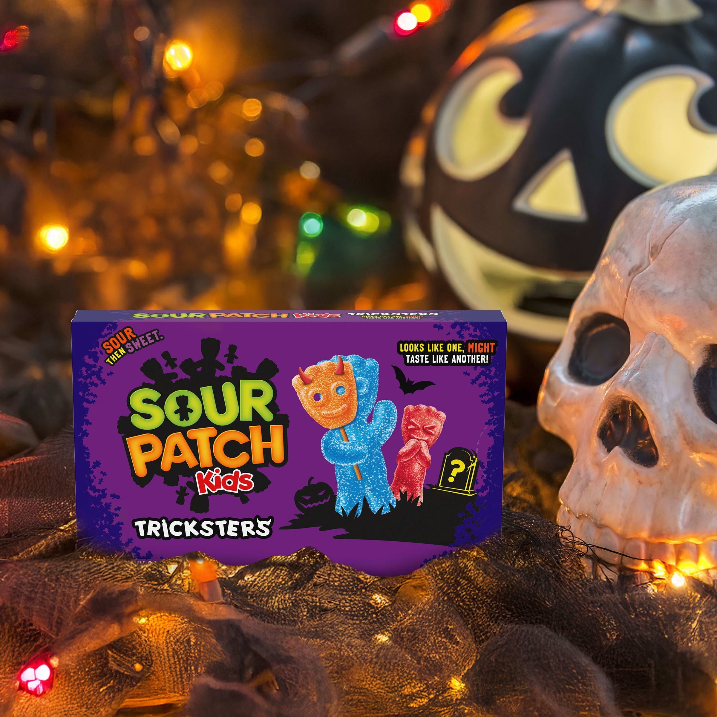 SOUR PATCH KIDS Tricksters Soft & Chewy Gummy Halloween Candy, 3.52 oz